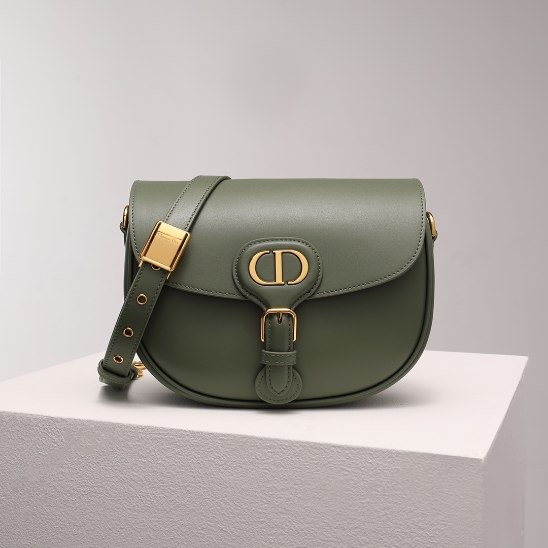 Medium Dior Bobby Bag Cedar Green Box Calfskin